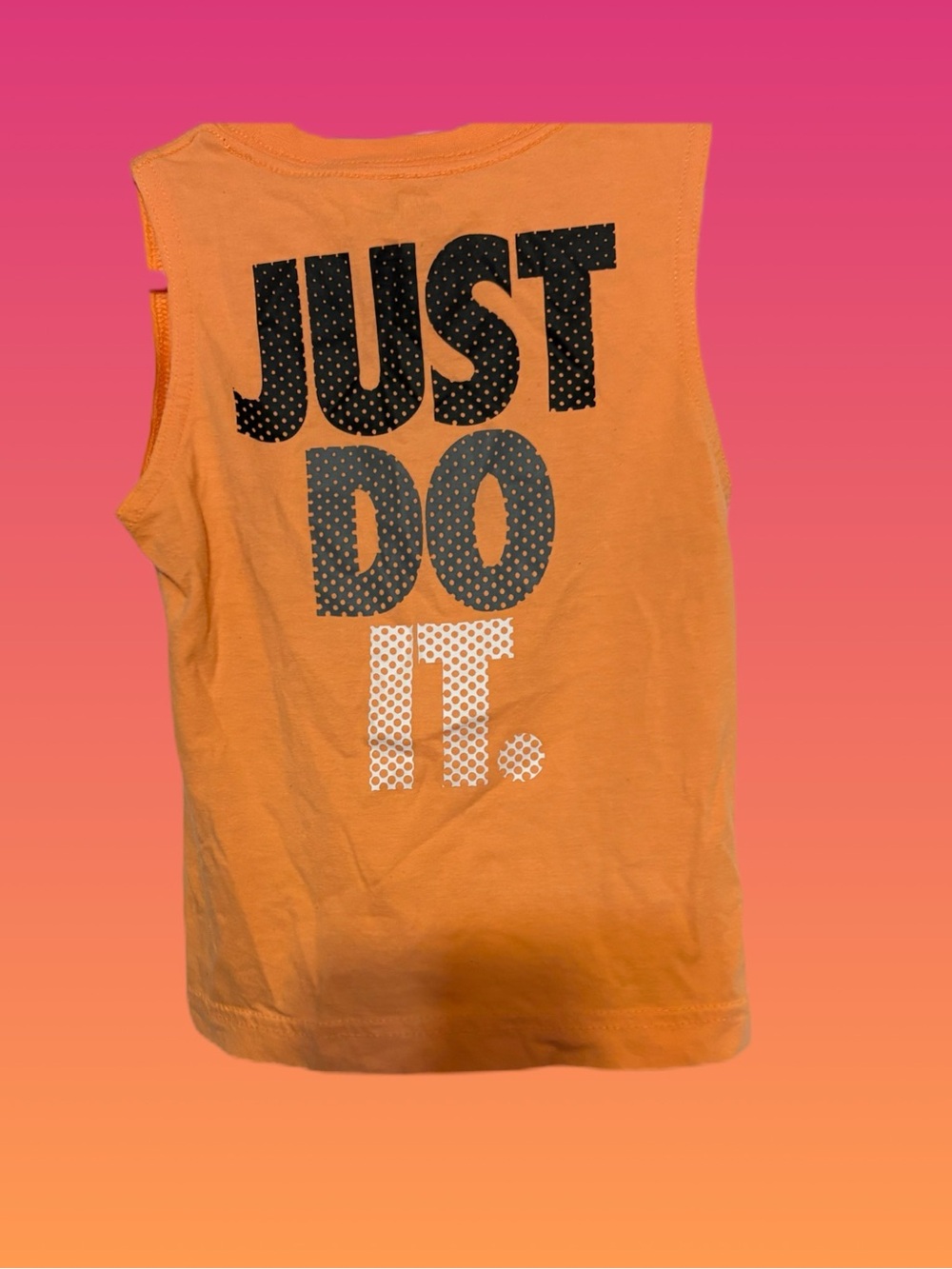 Nike Orange Sleeveless 'Just Do It.' Tank Top for Kids